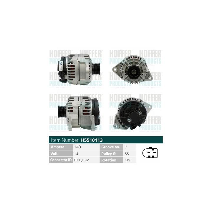 Kintamosios srovės generatorius HOFFER H5510113