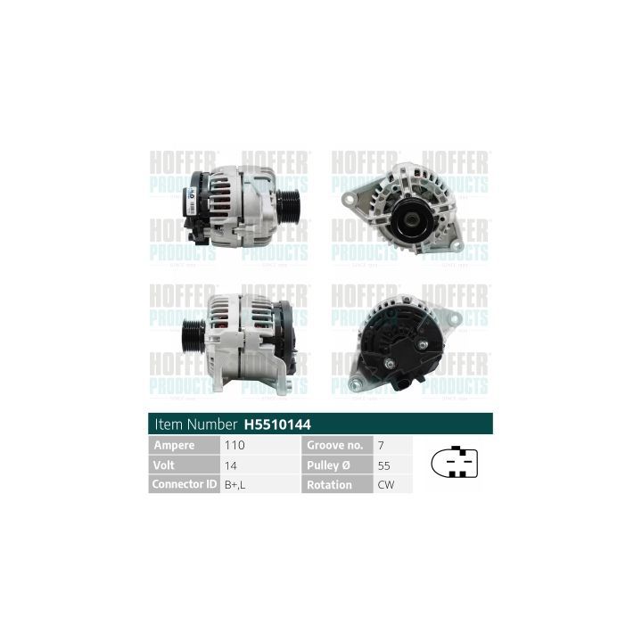Kintamosios srovės generatorius HOFFER H5510144