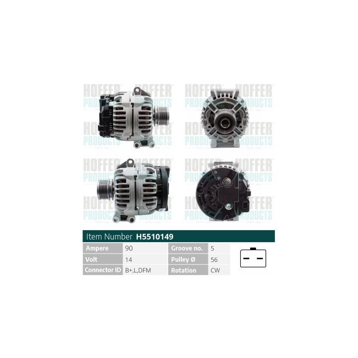 Kintamosios srovės generatorius HOFFER H5510149