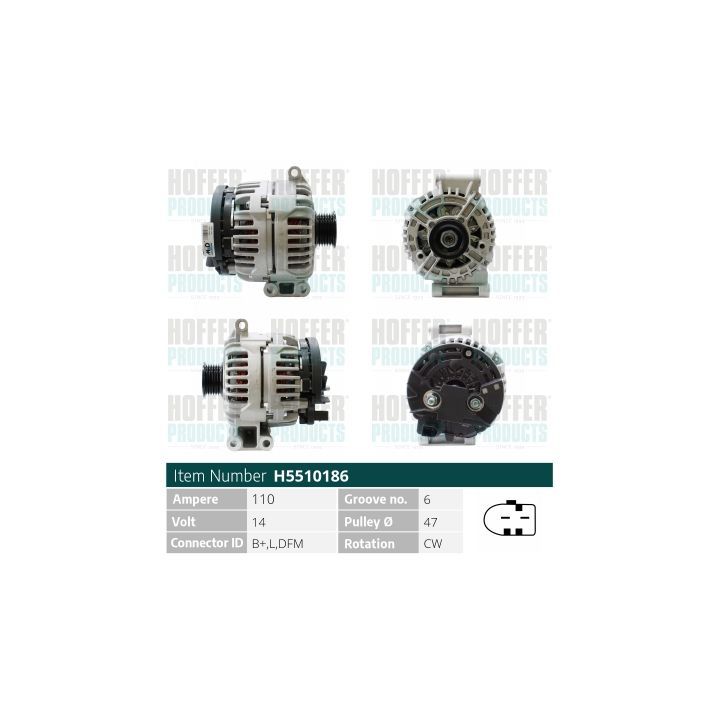 Kintamosios srovės generatorius HOFFER H5510186