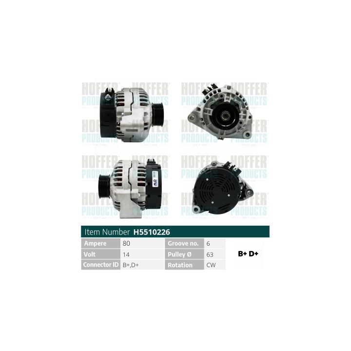 Kintamosios srovės generatorius HOFFER H5510226