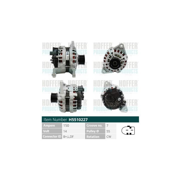 Kintamosios srovės generatorius HOFFER H5510227