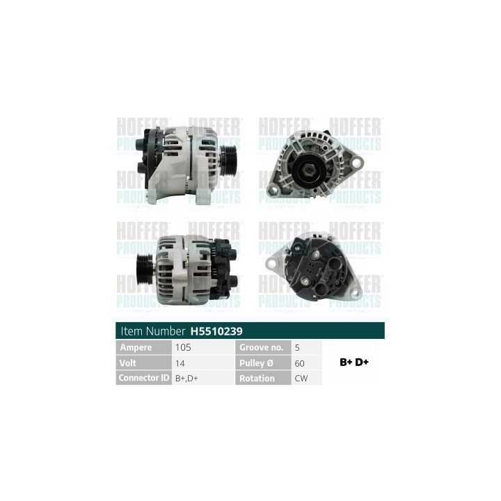 Kintamosios srovės generatorius HOFFER H5510239