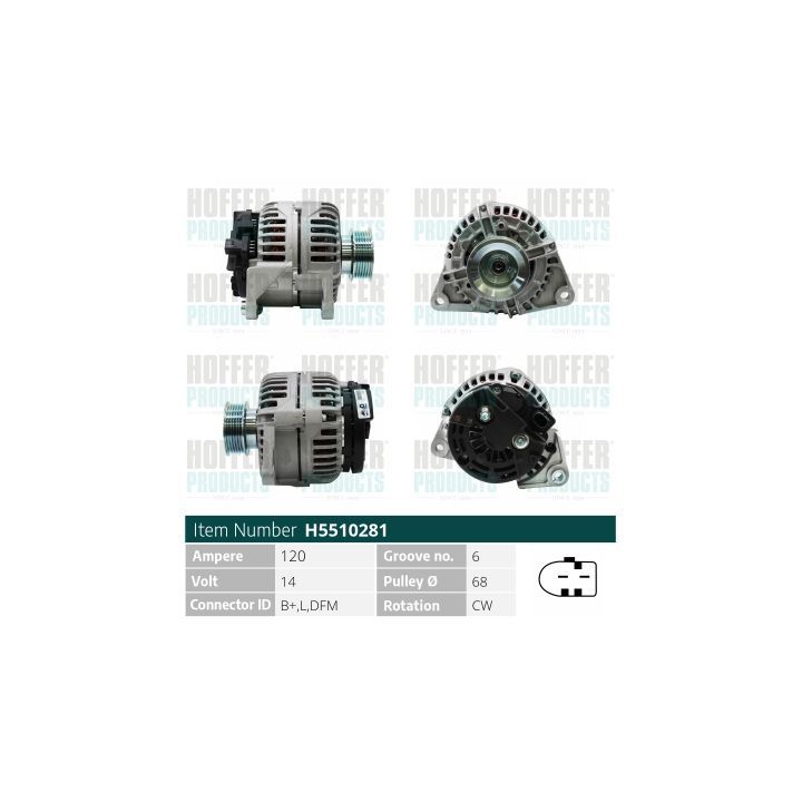 Kintamosios srovės generatorius HOFFER H5510281