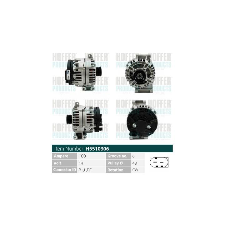 Kintamosios srovės generatorius HOFFER H5510306