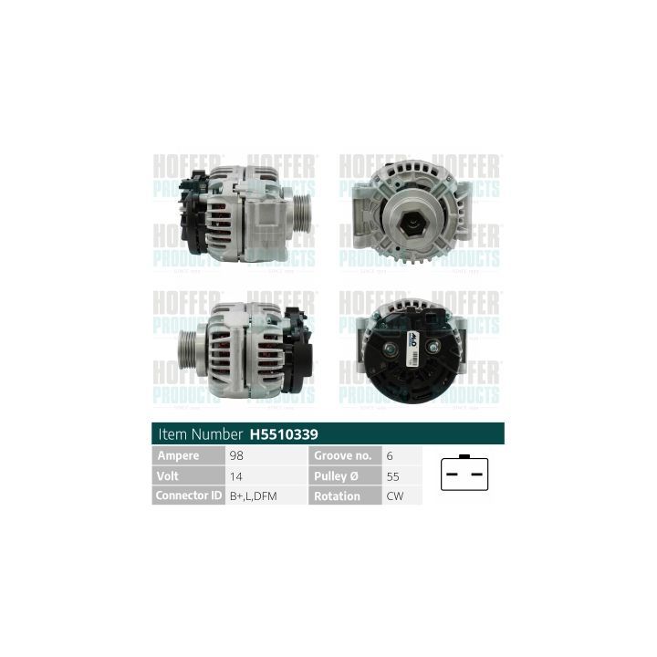 Kintamosios srovės generatorius HOFFER H5510339