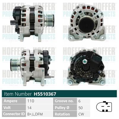 Kintamosios srovės generatorius HOFFER H5510367