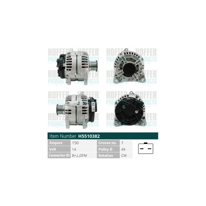 Kintamosios srovės generatorius HOFFER H5510382