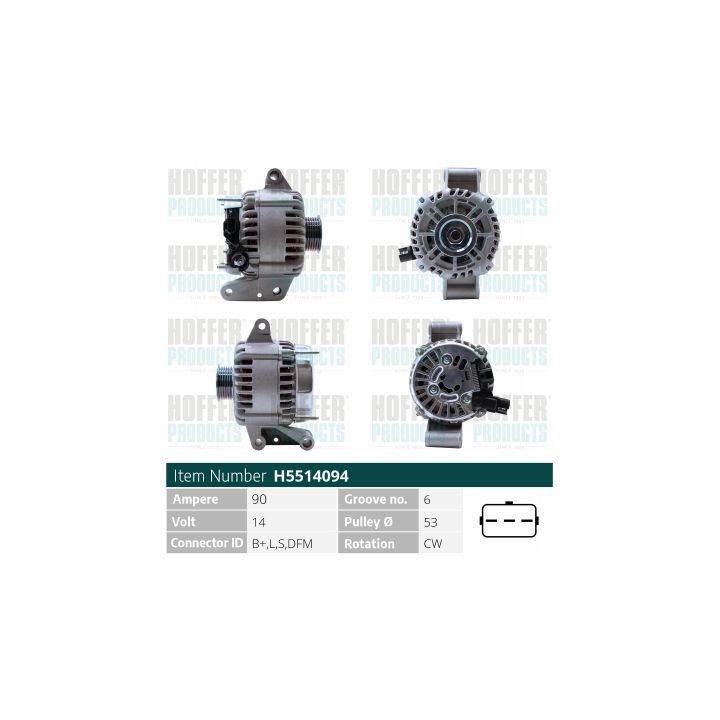 Kintamosios srovės generatorius HOFFER H5514094