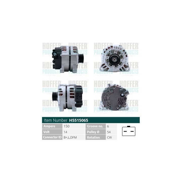 Kintamosios srovės generatorius HOFFER H5515065