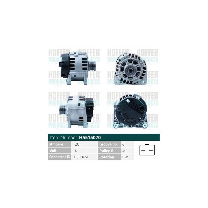 Kintamosios srovės generatorius HOFFER H5515070