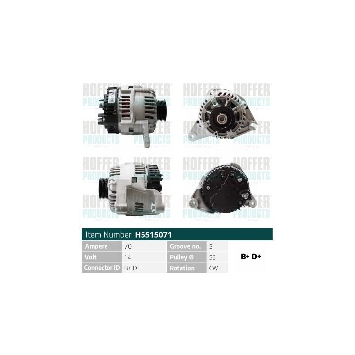 Kintamosios srovės generatorius HOFFER H5515071