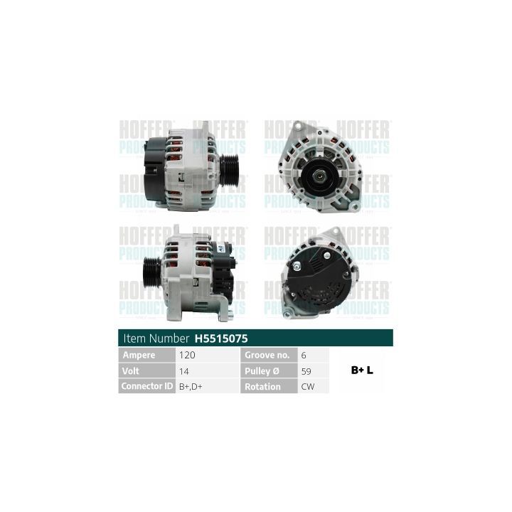 Kintamosios srovės generatorius HOFFER H5515075