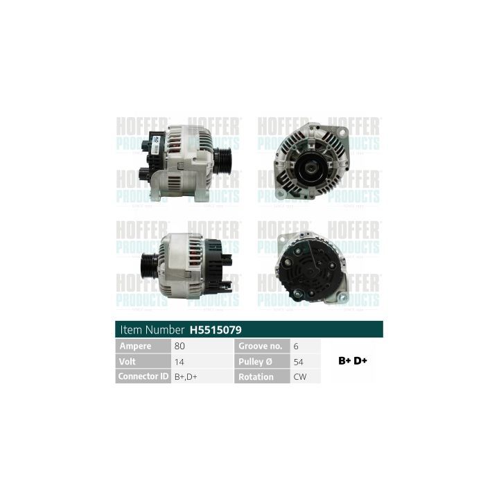 Kintamosios srovės generatorius HOFFER H5515079