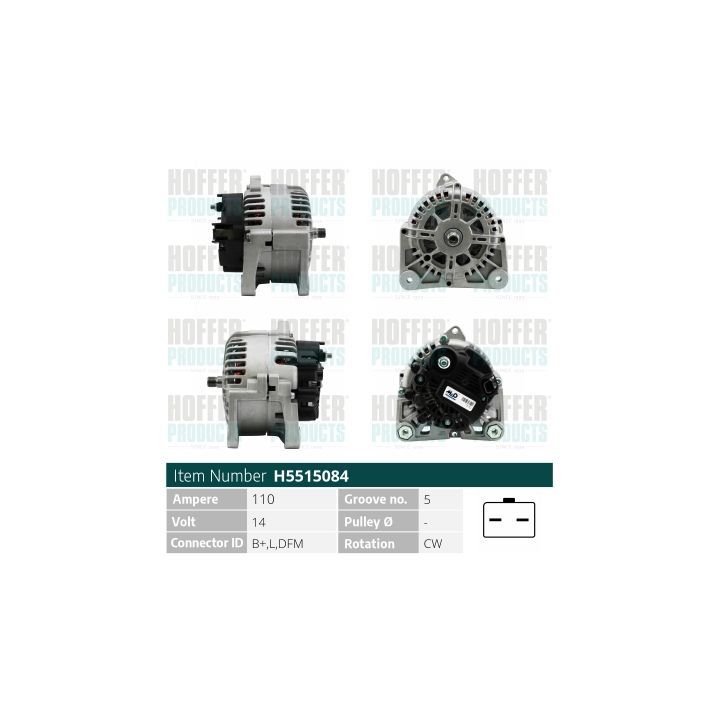 Kintamosios srovės generatorius HOFFER H5515084