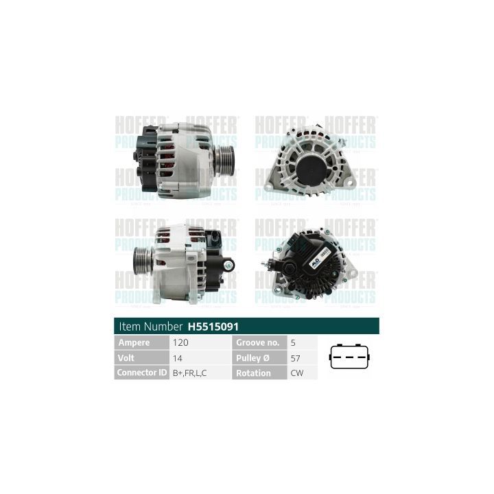 Kintamosios srovės generatorius HOFFER H5515091