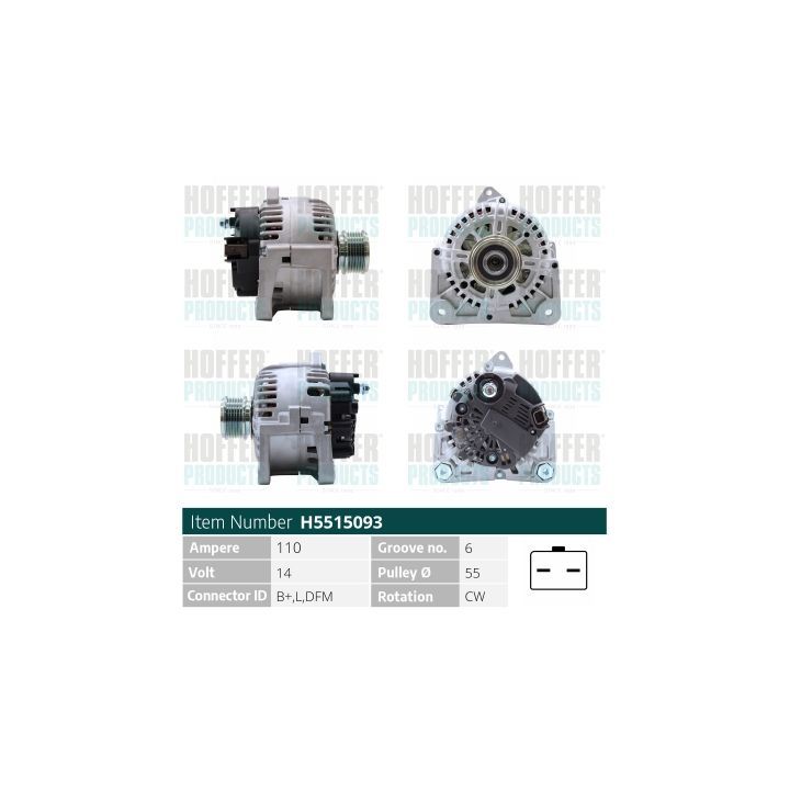 Kintamosios srovės generatorius HOFFER H5515093