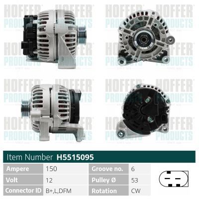 Kintamosios srovės generatorius HOFFER H5515095