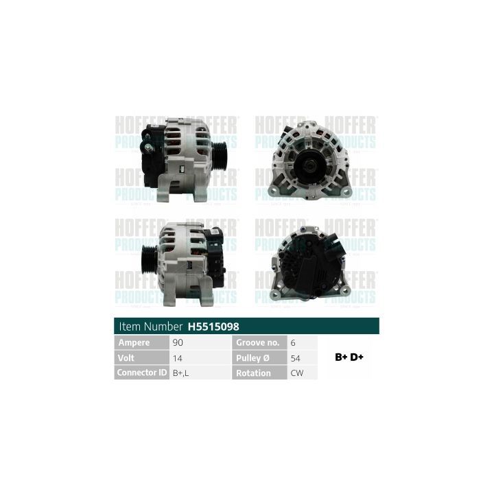 Kintamosios srovės generatorius HOFFER H5515098