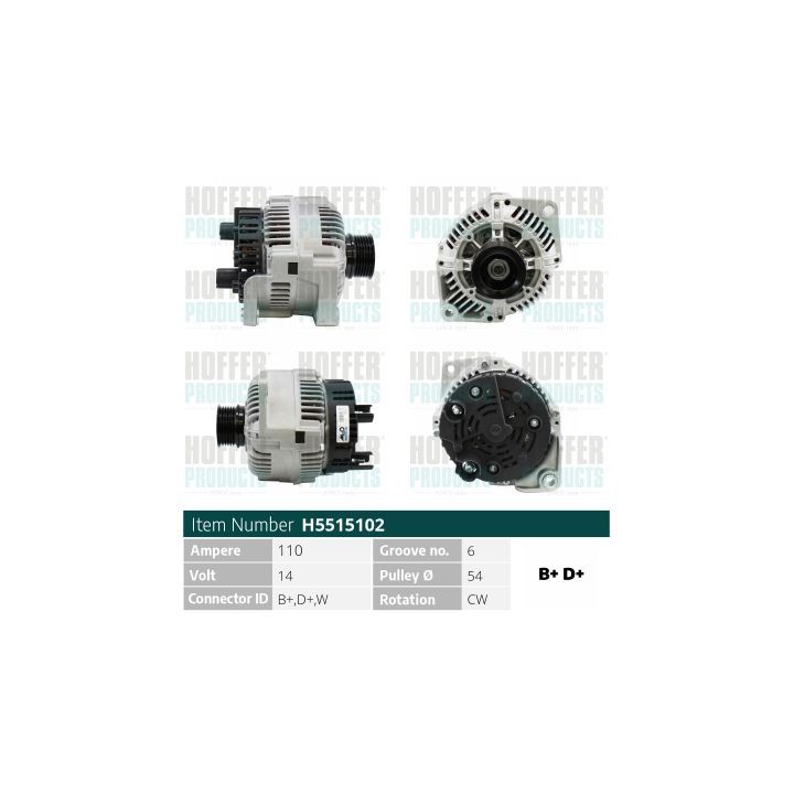 Kintamosios srovės generatorius HOFFER H5515102