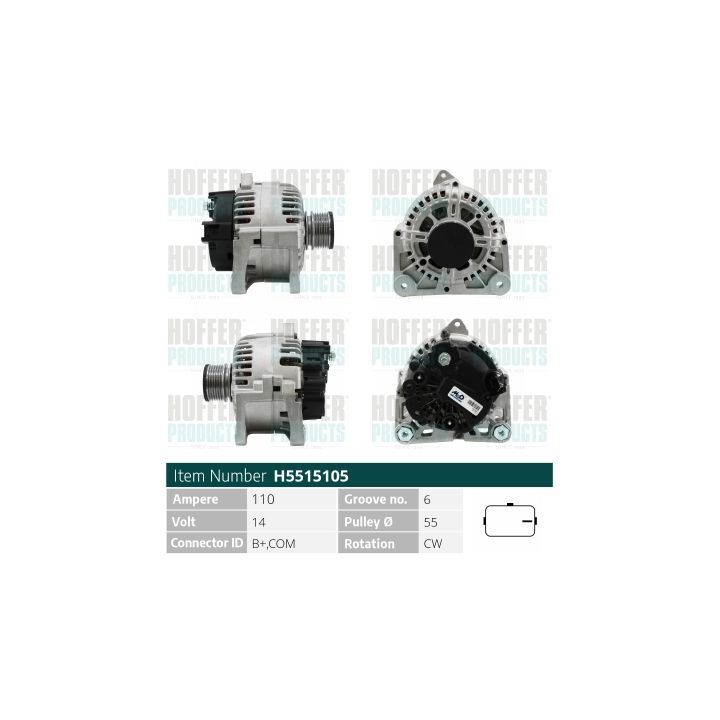 Kintamosios srovės generatorius HOFFER H5515105