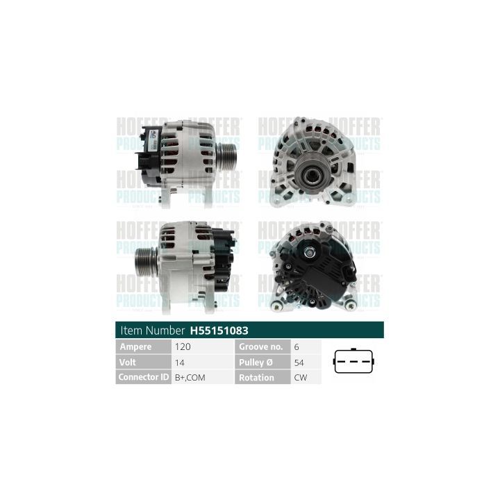 Kintamosios srovės generatorius HOFFER H55151083
