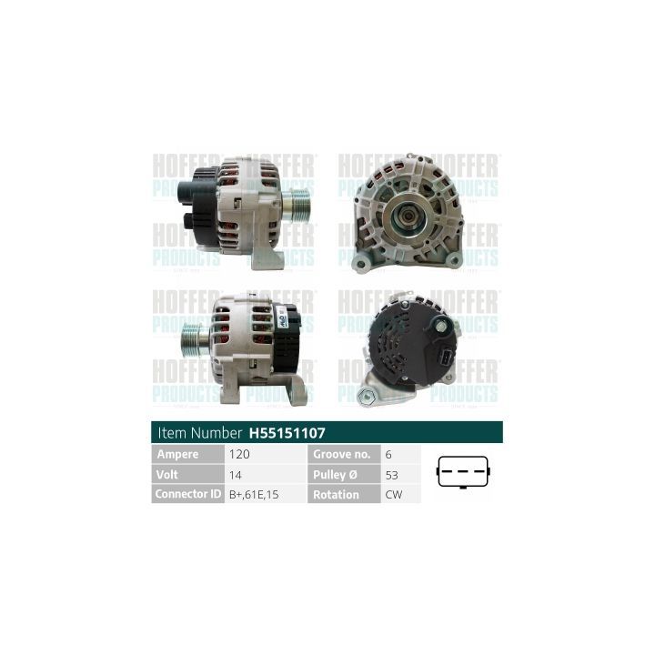 Kintamosios srovės generatorius HOFFER H55151107