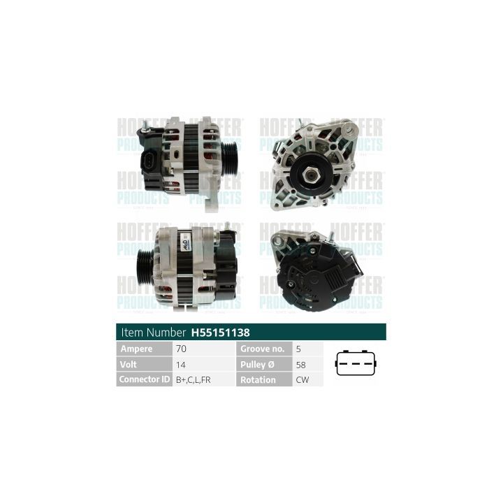 Kintamosios srovės generatorius HOFFER H55151138