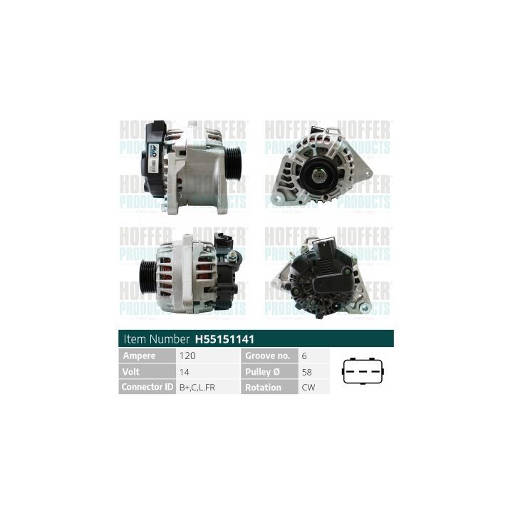 Kintamosios srovės generatorius HOFFER H55151141