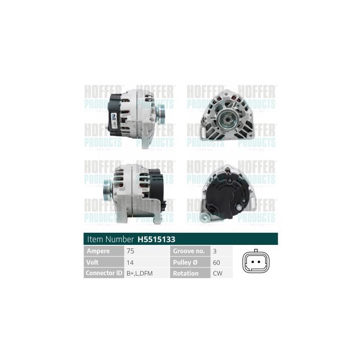 Kintamosios srovės generatorius HOFFER H5515133