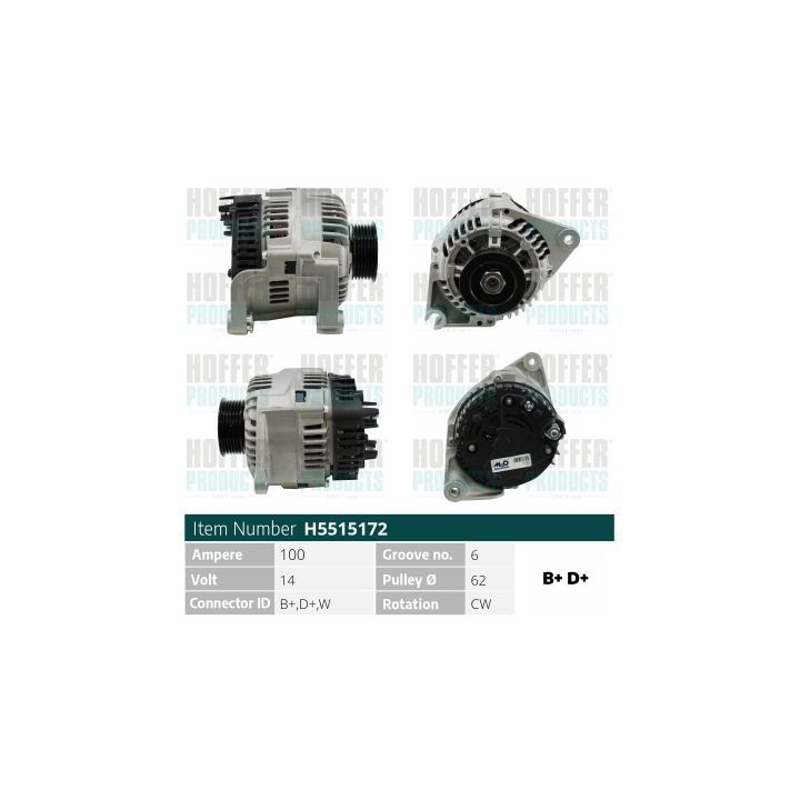 Kintamosios srovės generatorius HOFFER H5515172