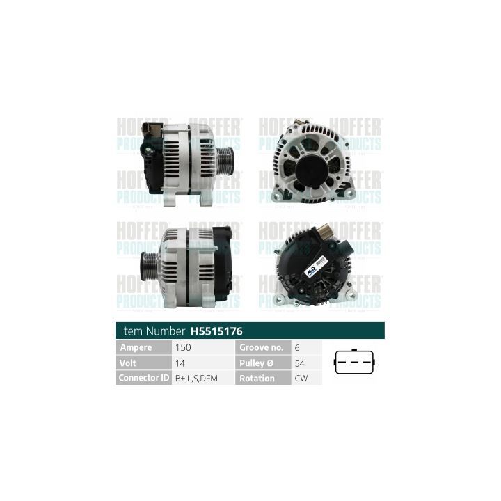 Kintamosios srovės generatorius HOFFER H5515176