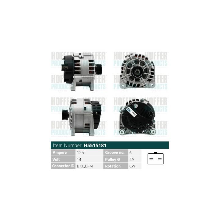 Kintamosios srovės generatorius HOFFER H5515181