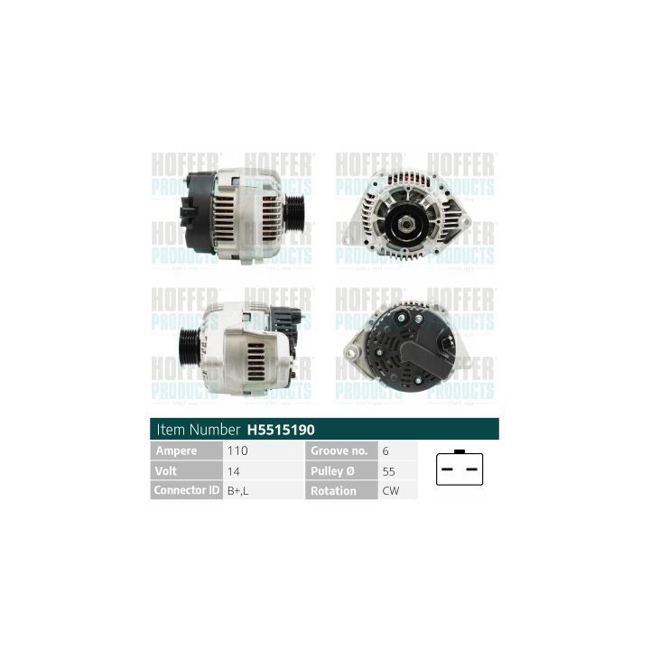 Kintamosios srovės generatorius HOFFER H5515190