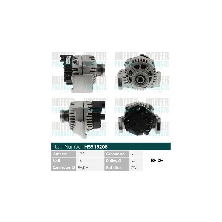 Kintamosios srovės generatorius HOFFER H5515206
