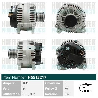 Kintamosios srovės generatorius HOFFER H5515217