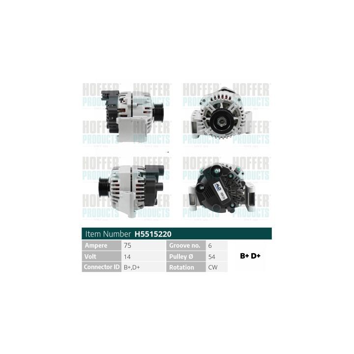 Kintamosios srovės generatorius HOFFER H5515220