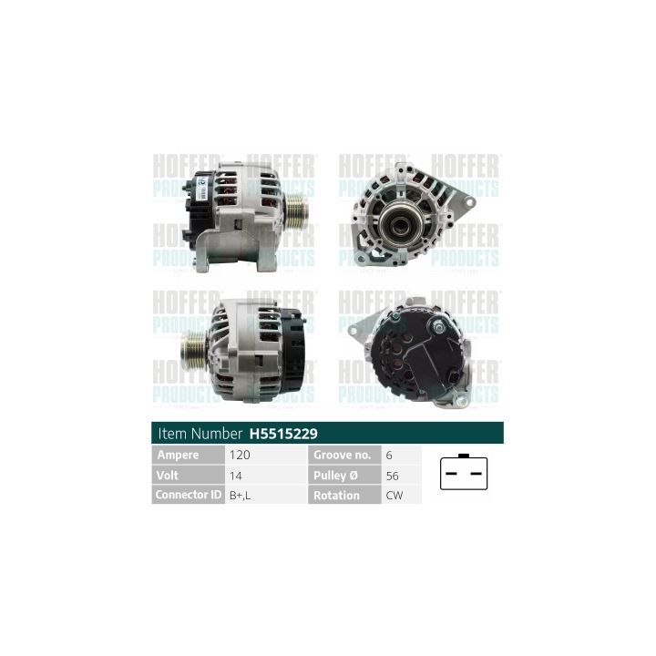 Kintamosios srovės generatorius HOFFER H5515229