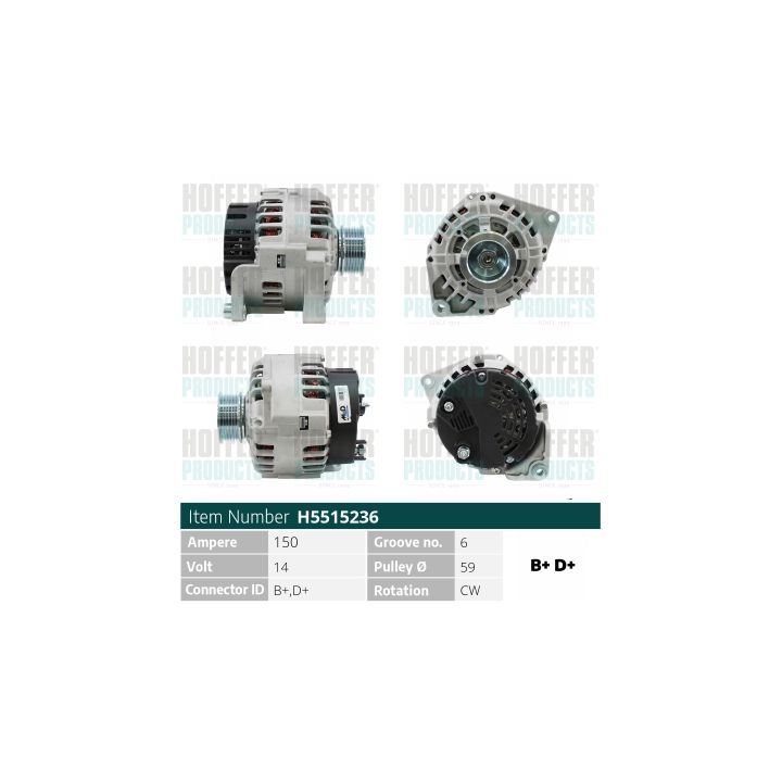 Kintamosios srovės generatorius HOFFER H5515236