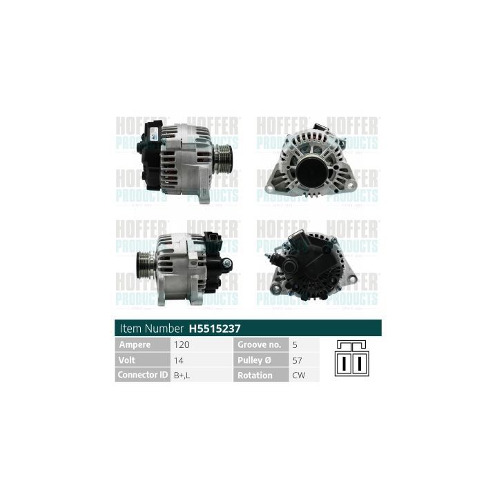 Kintamosios srovės generatorius HOFFER H5515237