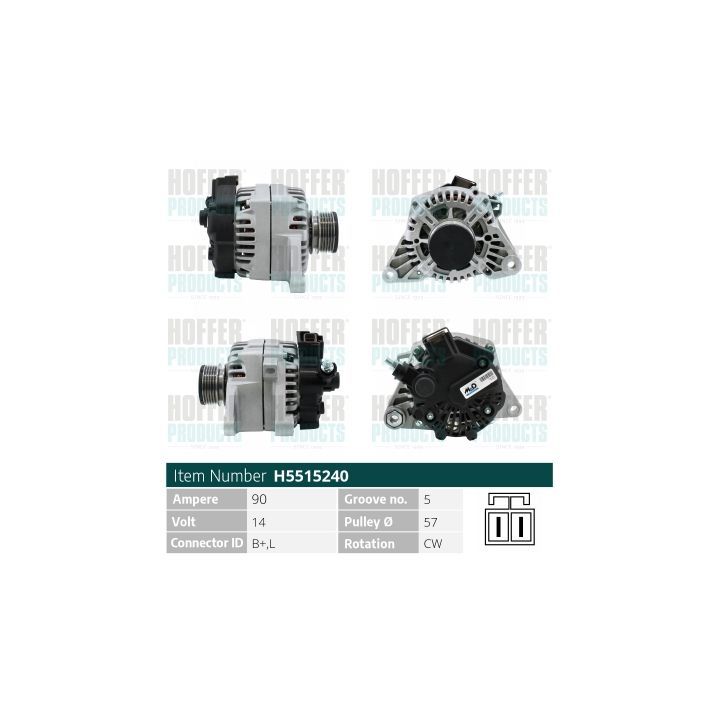 Kintamosios srovės generatorius HOFFER H5515240