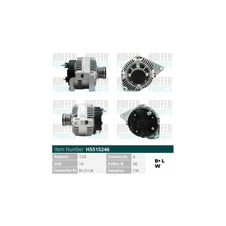 Kintamosios srovės generatorius HOFFER H5515246