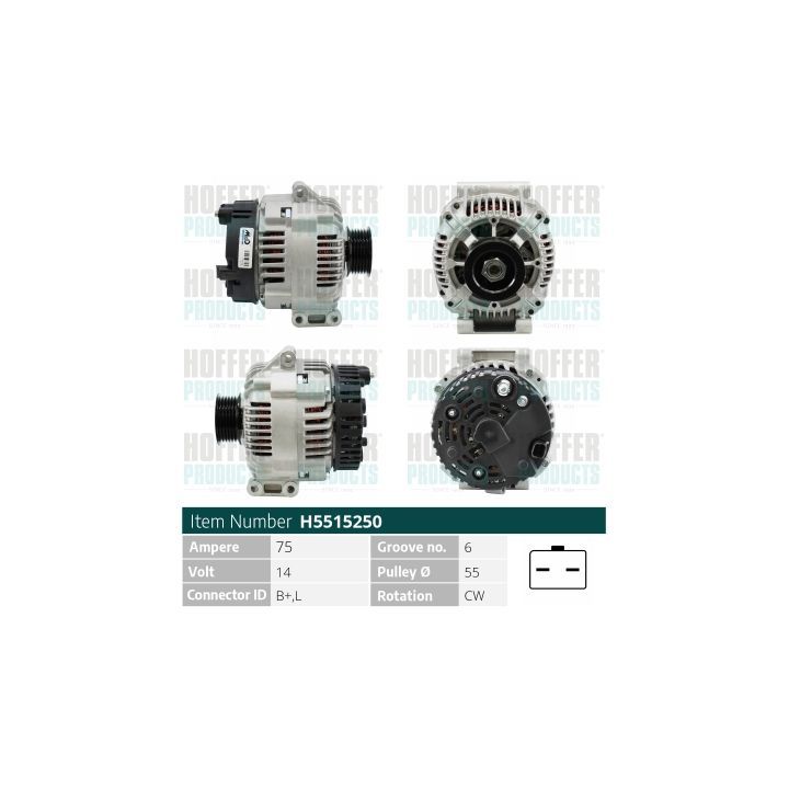 Kintamosios srovės generatorius HOFFER H5515250