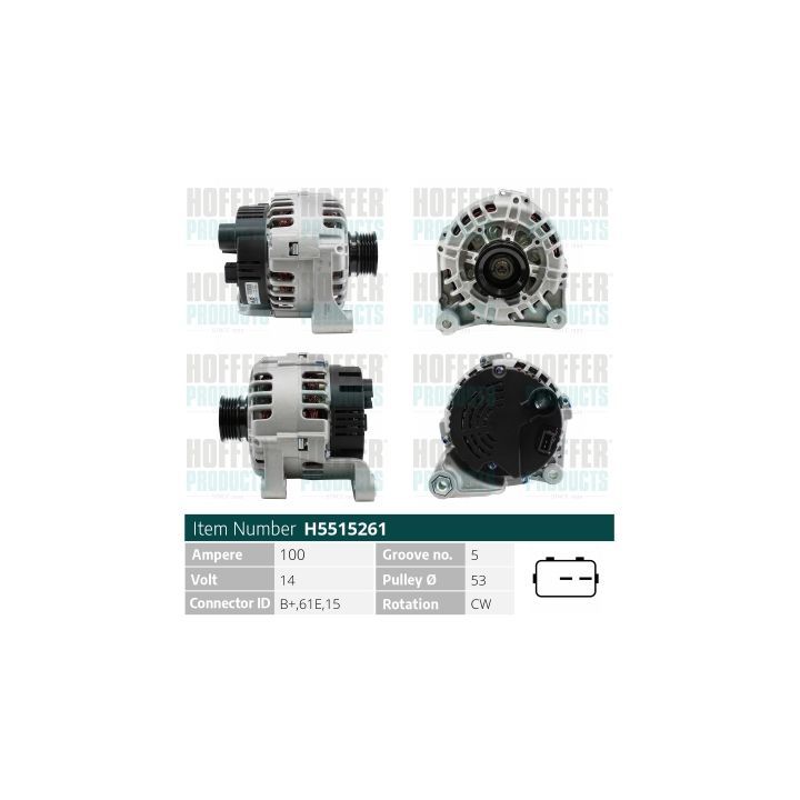 Kintamosios srovės generatorius HOFFER H5515261