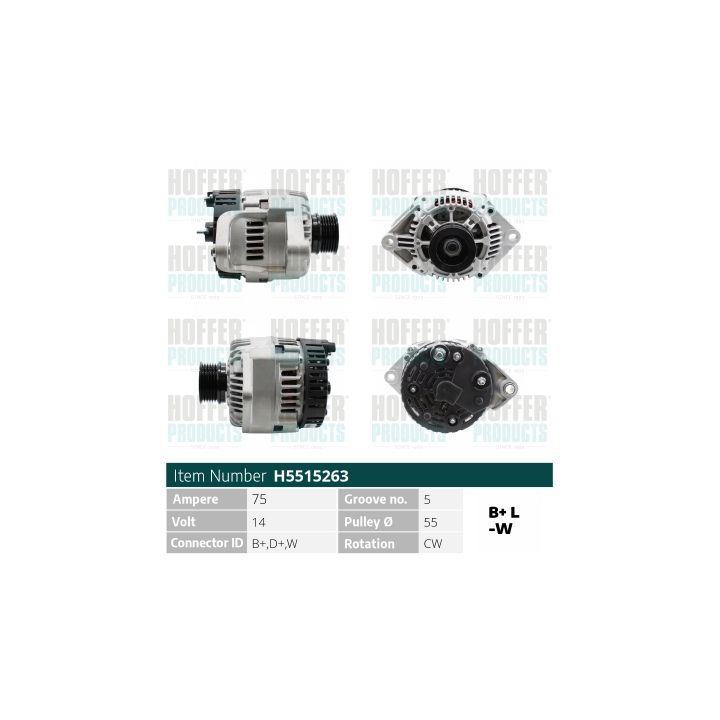 Kintamosios srovės generatorius HOFFER H5515263