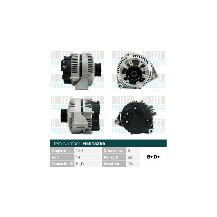 Kintamosios srovės generatorius HOFFER H5515266