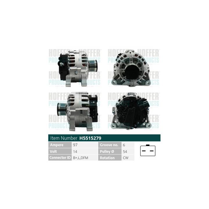 Kintamosios srovės generatorius HOFFER H5515279