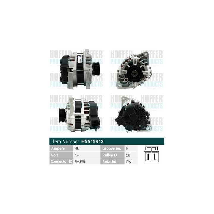 Kintamosios srovės generatorius HOFFER H5515312