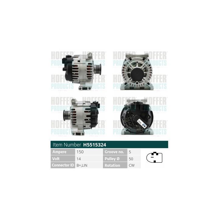 Kintamosios srovės generatorius HOFFER H5515324