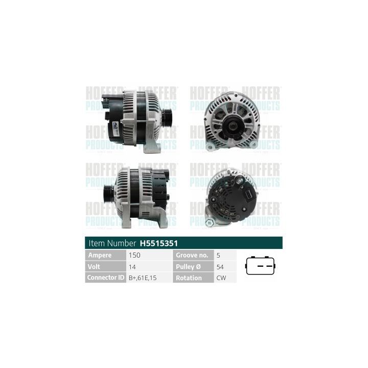 Kintamosios srovės generatorius HOFFER H5515351